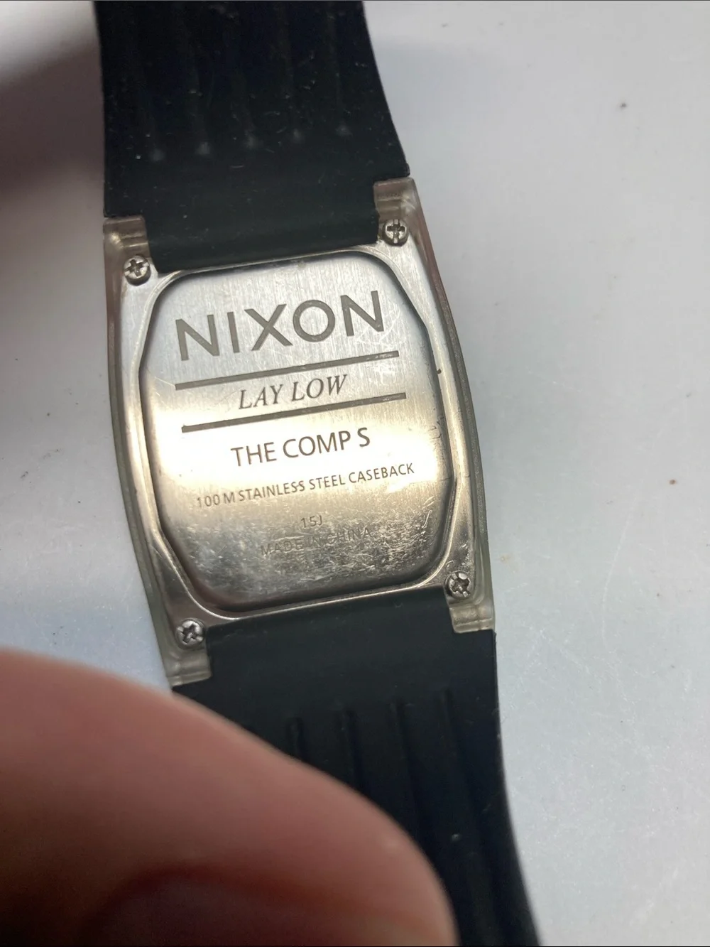 Nixon The Comp S, Digital Watch - Pink, Green & Black Stripes, new battery